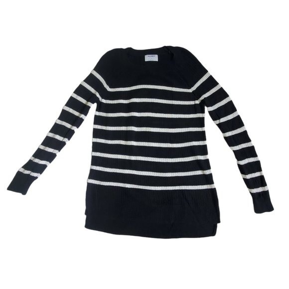 Old Navy Black And White Textured Crewneck Sweater sz M - Picture 1 of 13